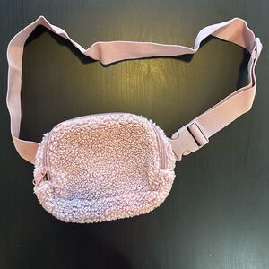 NWOT Plush Pink Sherpa Belt Bag
